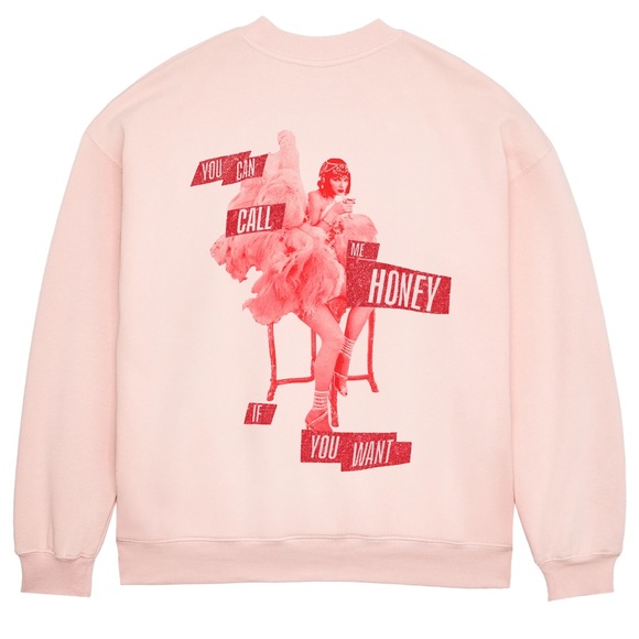 Taylor Swift YOU CAN CALL ME HONEY IF YOU WANT PINK CREWNECK SWEATSHIRT - Picture 1 of 4